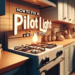 How To Fix A Pilot Light On A Gas Stove 8 Feature image-A kitchen scene showing a gas stove with a focus on the pilot light, which is either unlit or flickering, indicating an issue.