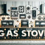 Factors To Consider When Choosing a Gas Stove 20 Feature Image A modern kitchen scene showcasing a variety of gas stoves with different features and designs, helping viewers understand how to choose the right mode