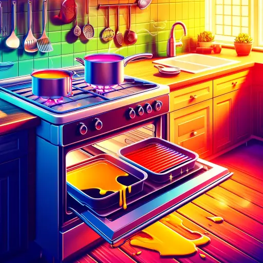 A vibrant kitchen scene highlighting the use and BENEFITS OF GAS STOVE SPILL TRAYS A vibrant kitchen scene highlighting the use