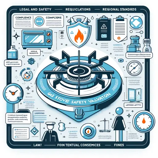 An infographic detailing legal and safety regulations for gas stove safety valves