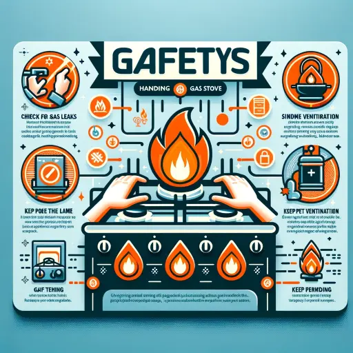 An infographic featuring a list of safety tips for handling a gas stove