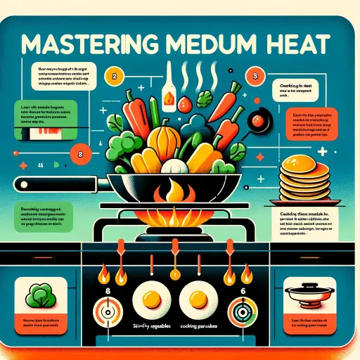 infographic for 'Mastering Medium Heat' on a gas stove