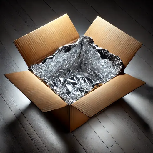 How to Make a Solar Stove 3 An open cardboard box lined with aluminum foil
