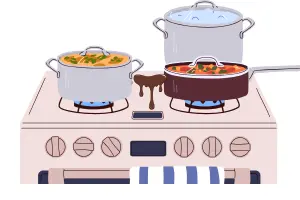 Melted plastic on stove