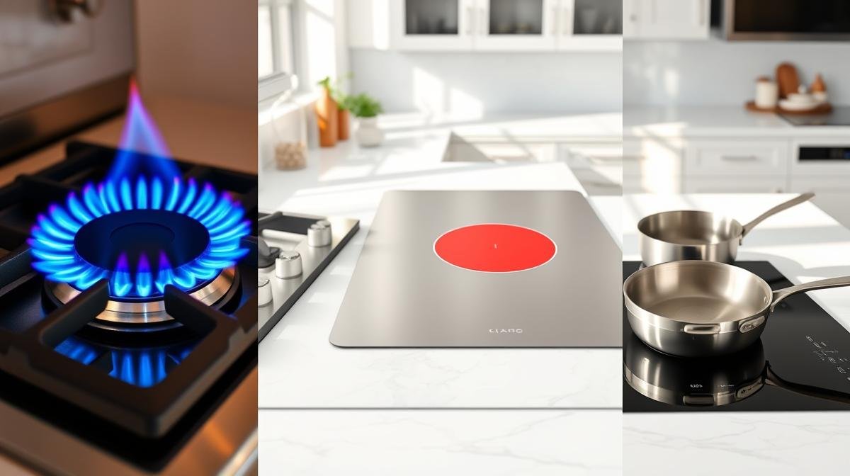 Gas vs electric vs induction stove comparison hero image