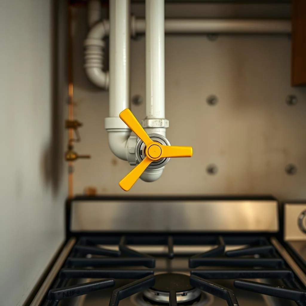 How to Turn Off a Stove: Gas, Electric & Induction 3 residential gas shut-off valve at the wall behind a range