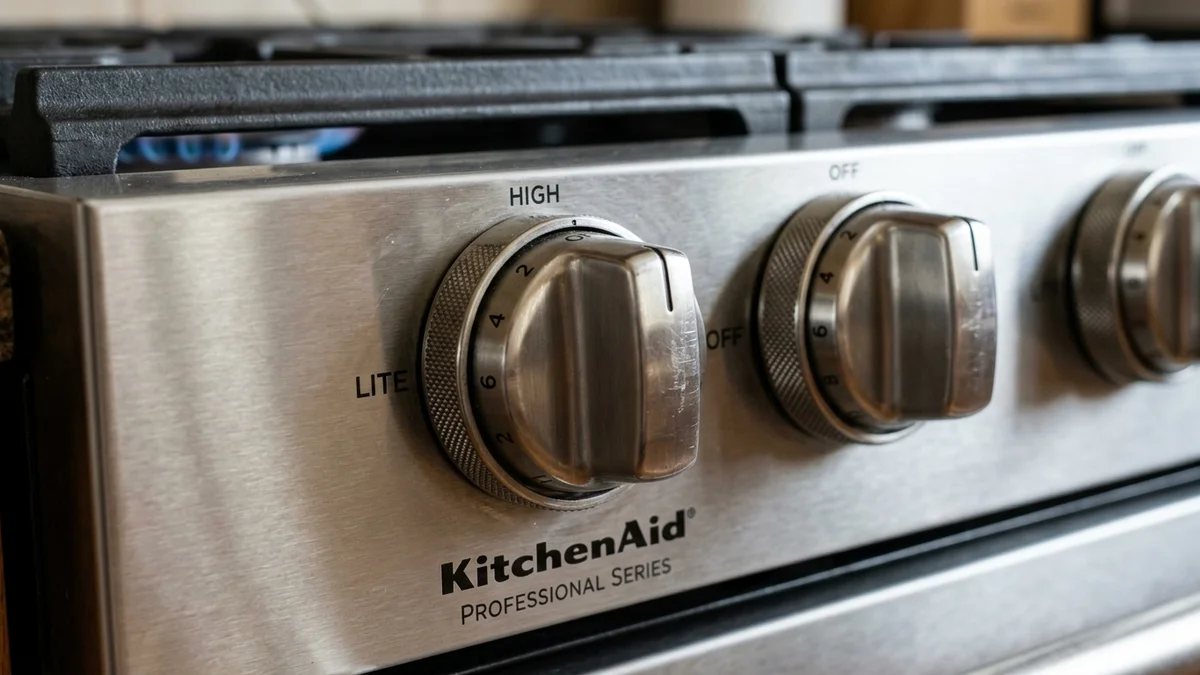 KitchenAid Gas Range Review: Commercial-Style Performance for Home Chefs 4 KitchenAid Commercial Grade Heavy Duty Metal Control Knobs